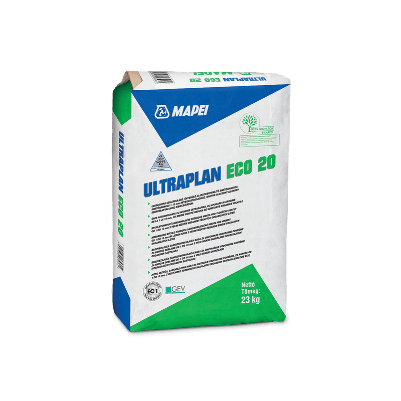 Mapei Ultraplan Eco 20 önterülő aljzatkiegyenlítő simítóhabarcs 1-10 mm-ig(23kg/zsák)