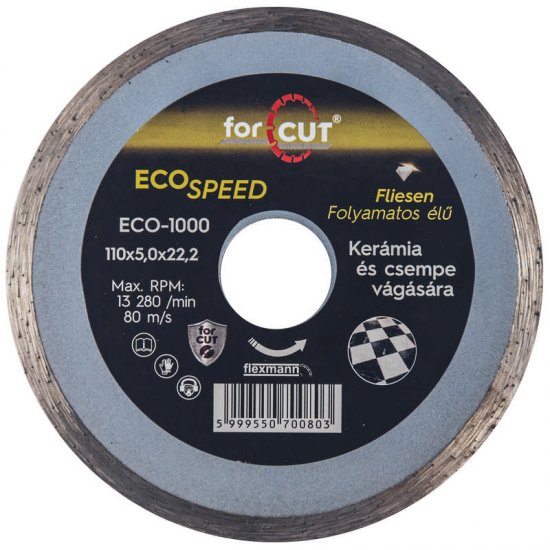 Flexmann For Cut Gyémánttárcsás ECO 110x1,6x5x22,2mm Folyamatos Élű, Kerámia, Csempe